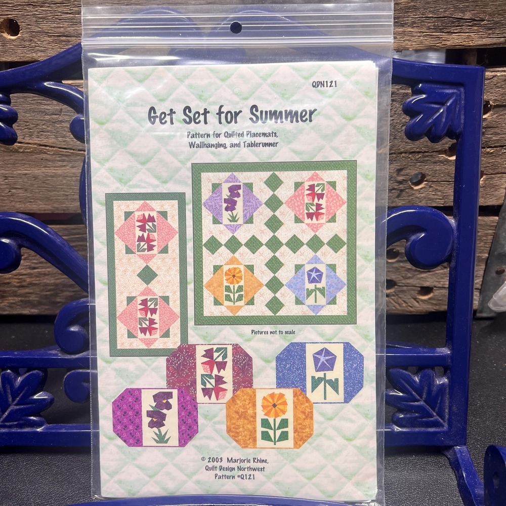 Get Set for Summer, quilt pattern for placemats wallhanging and table runner
